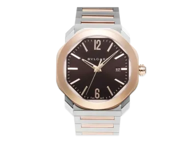 BVLGARI Octo Roma "Black/Stainless Steel/Pink Gold"