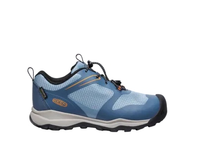 KEEN Big Kids Wanduro Low Waterproof "Vintage Indigo/Scarlet Ibis"