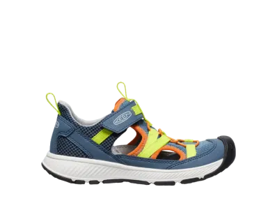 KEEN Big Kids Motozoa Sandal "Vintage Indigo/Scarlet Ibis"