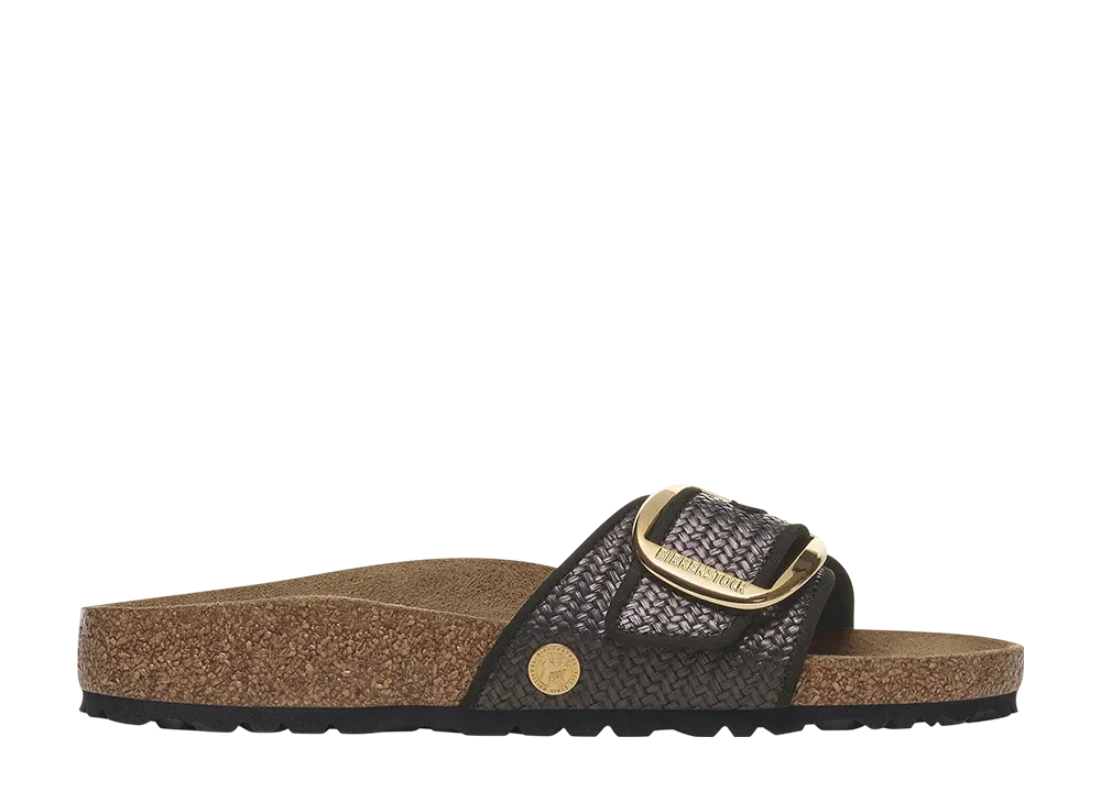 BIRKENSTOCK Women's Madrid Big Buckle Raffia Textile "Raffia Black"