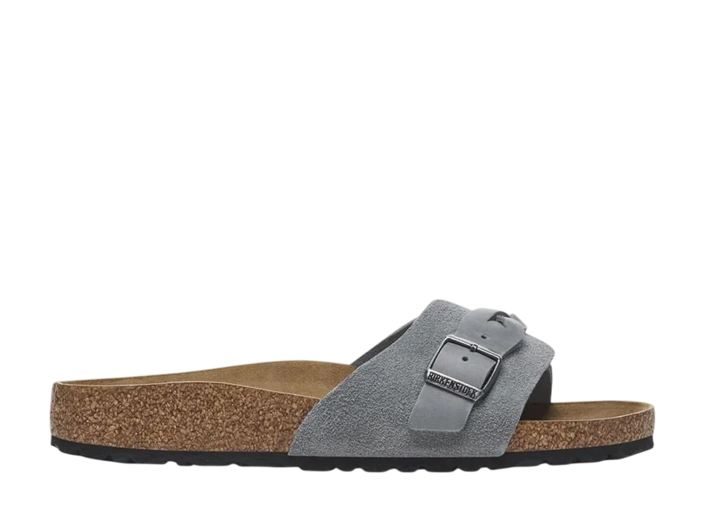 BIRKENSTOCK Women's Oita Braided Suede Leather "Basalt Gray"