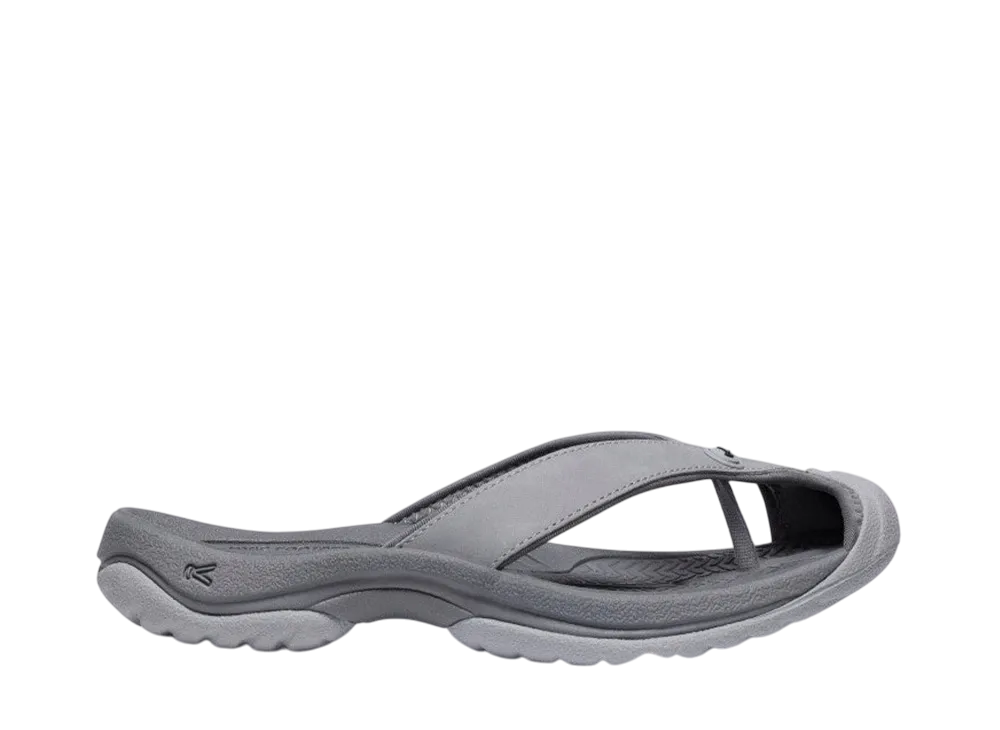 KEEN Women's Waimea Leather Flip-Flop "Alloy/Black"