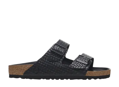 BIRKENSTOCK Arizona Rivet Logo Leather "Woven Embossed Black"
