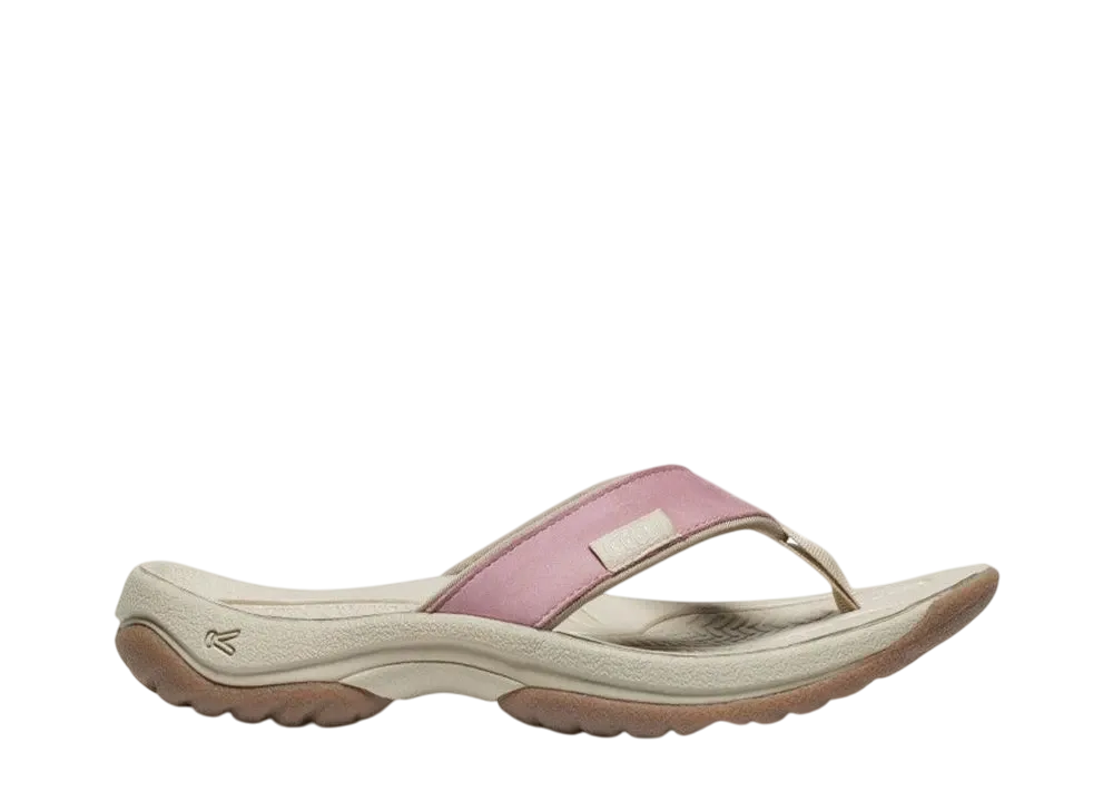 KEEN Women's Kona Leather Flip-Flop "Nostalgia Rose/Plaza Taupe"