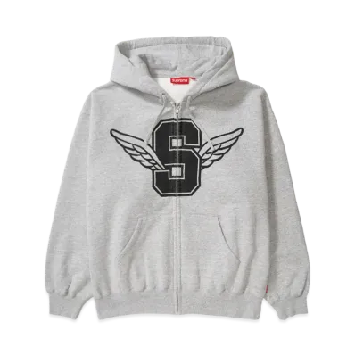 Supreme Wings Zip Up Hooded Sweatshirt "Heather Grey"