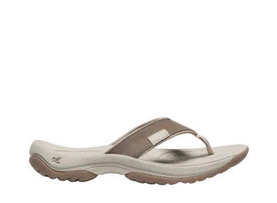 KEEN Women's Kona Leather Flip-Flop "Brindle/Silver Birch"