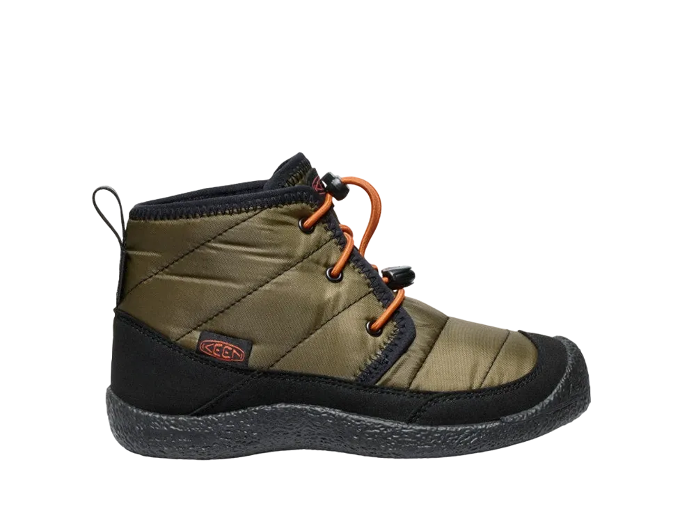 KEEN Big Kids Howser 2 Chukka Waterproof "Dark Olive/Gold Flame"