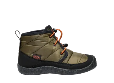 KEEN Big Kids Howser 2 Chukka Waterproof "Dark Olive/Gold Flame"
