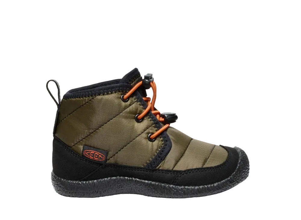 KEEN Little Kids Howser 2 Chukka Waterproof "Dark Olive/Gold Flame"