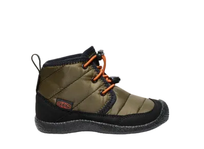 KEEN Little Kids Howser 2 Chukka Waterproof "Dark Olive/Gold Flame"