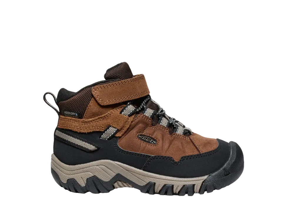 KEEN Little Kids Targhee 4 Waterproof "Bison/Brindle"