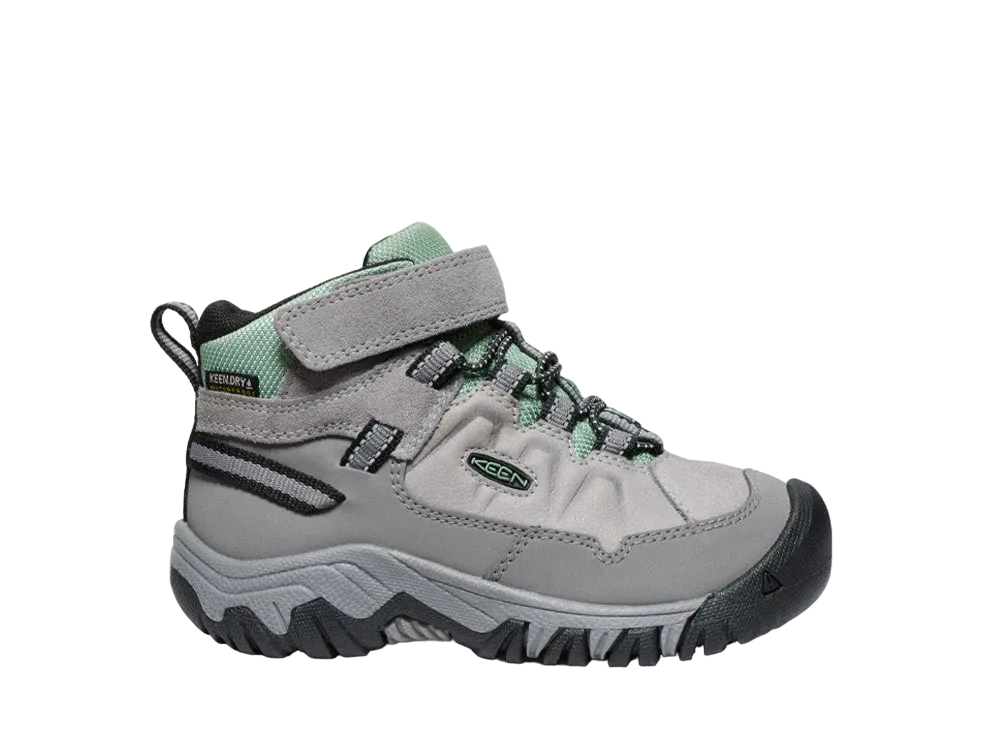 KEEN Little Kids Targhee 4 Waterproof "Alloy/Granite Green"