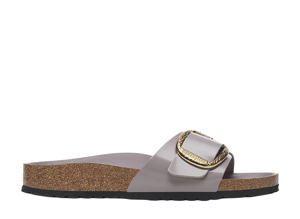 BIRKENSTOCK Women's Madrid Big Buckle Natural Leather Patent "High-Shine Faded Purple"