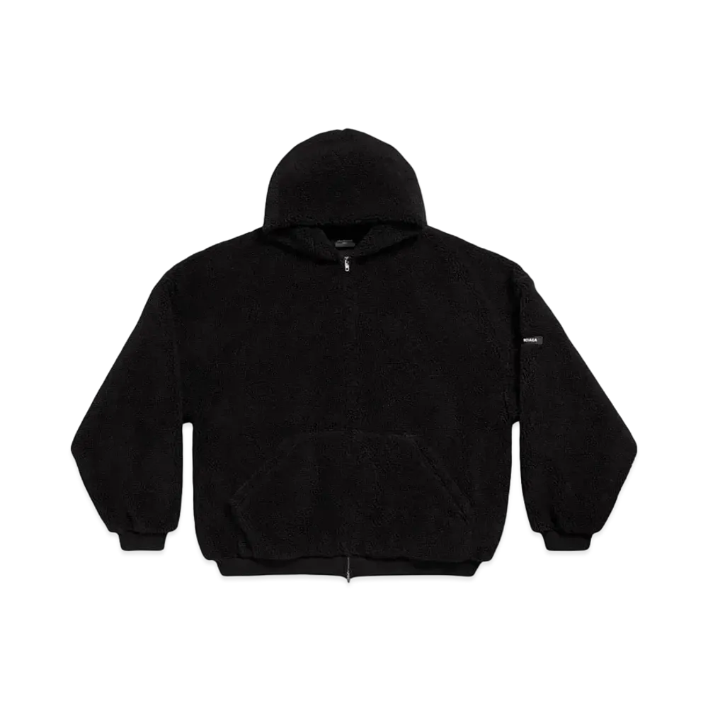 BALENCIAGA MENS Outerwear Zip Up Hoodie Oversized "Black"