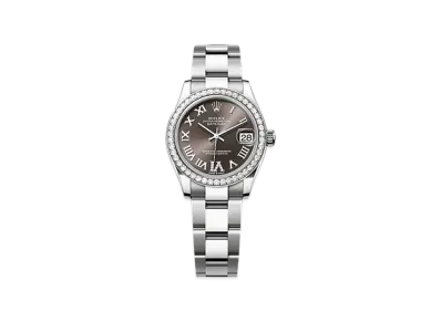 ROLEX Datejust 31 Oystersteel & White Gold Diamonds "Brown"