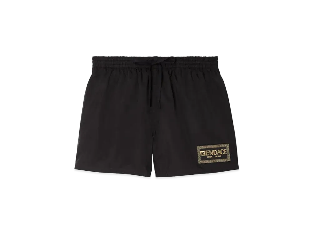 FENDI x Versace Fendace Logo Mid-Length Swim Shorts "Black"