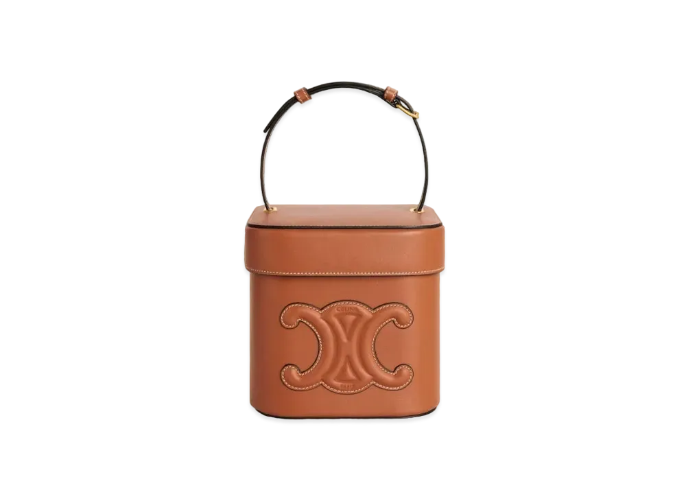 CELINE Medium Box Cuir Triomphe In Smooth Calfskin "Tan"