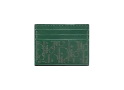 Dior World Tour Card Holder Dior Oblique Galaxy Leather "Green"