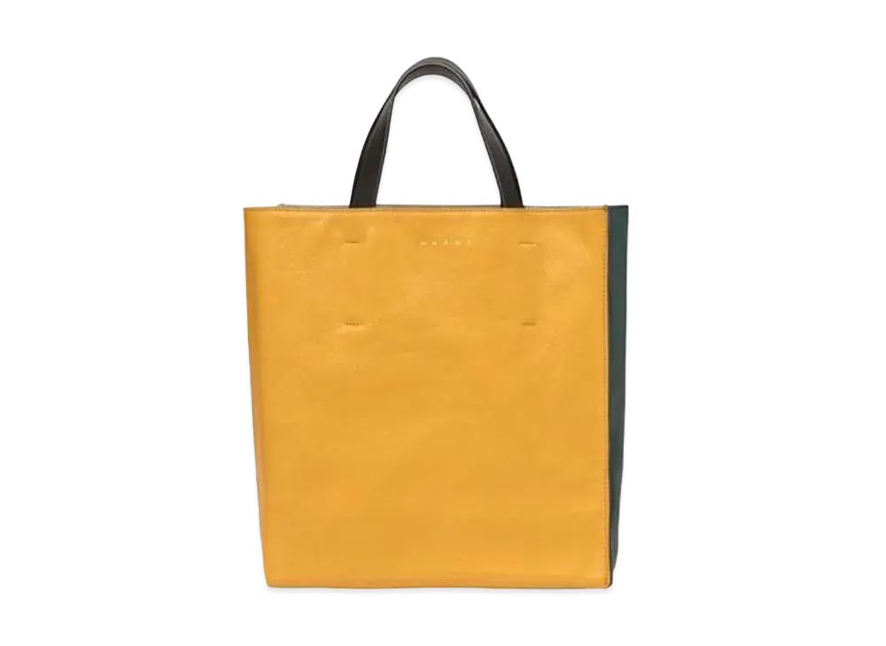 Marni Yellow And Green MUSEO Soft Bag In Tumbled Calfskin "Yellow/Green"