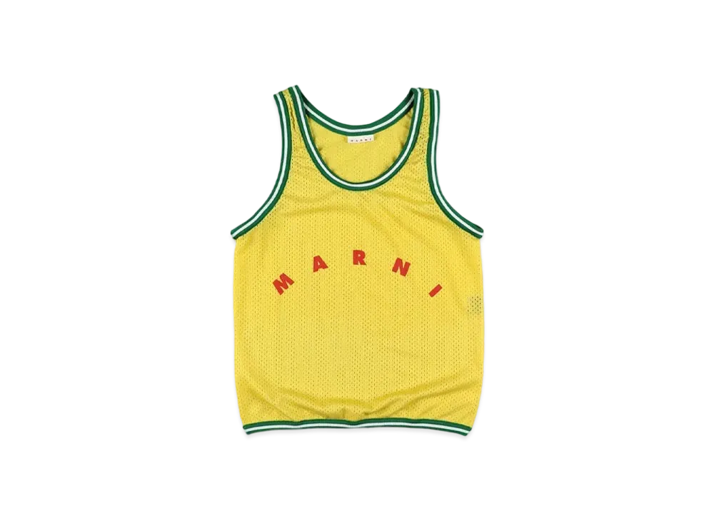 Marni Yellow Basket Tank Top Shopping Bag In Tech Fabric "Sun"