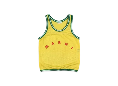 Marni Yellow Basket Tank Top Shopping Bag In Tech Fabric "Sun"