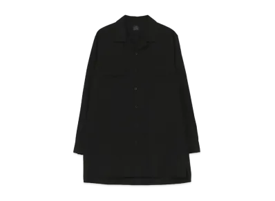 Yohji Yamamoto Pour Homme COSTUME D'HOMME 4 DIMENSION CUTTING MOTION OPEN COLLAR SHIRT "Black"