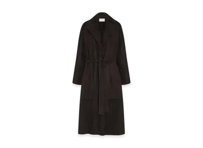 The Row Women's Solana Suede Coat "Dark Brown"