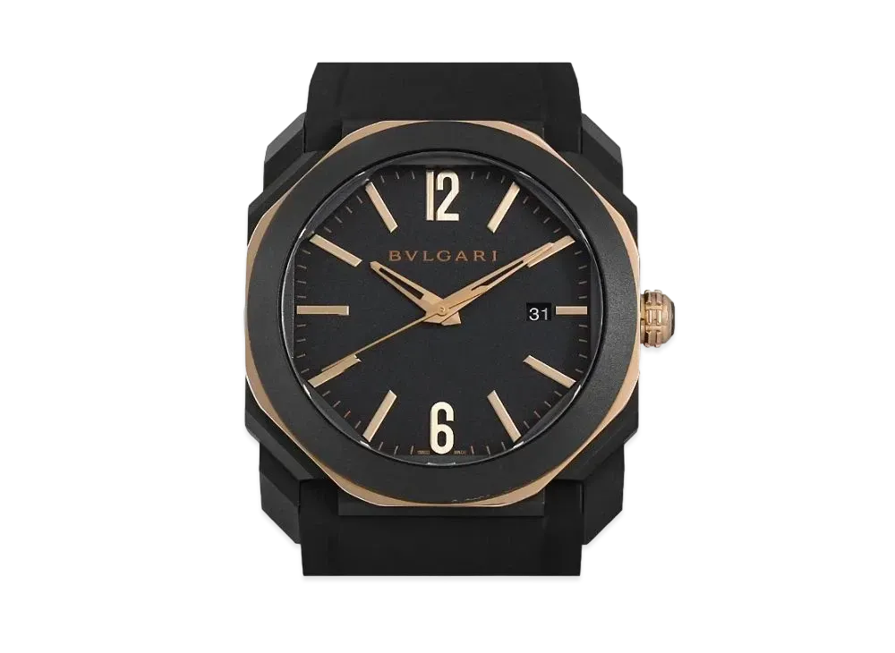 BVLGARI Octo Ultra Nero "Black/Pink Gold/Stainless Steel/Black"