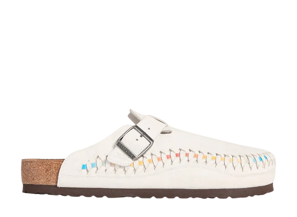 Kith x BIRKENSTOCK Suede Boston Braided "Antique White/Tie Dye"