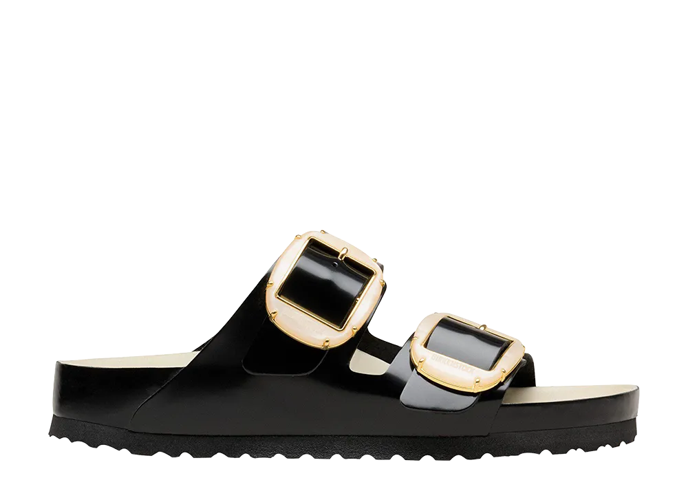 BIRKENSTOCK Women's Arizona Big Buckle "High Shine Black/Ecru"