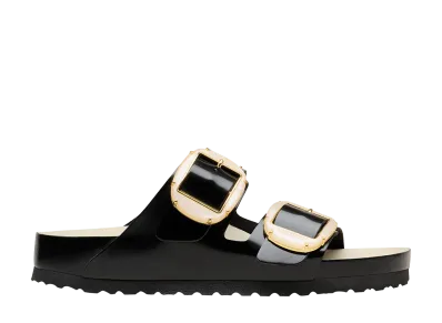 BIRKENSTOCK Women's Arizona Big Buckle "High Shine Black/Ecru"
