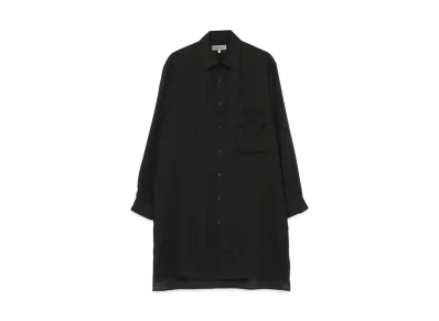 Yohji Yamamoto Pour Homme CELLULOSE LAWN LONG DESIGNED COLLAR BLOUSE "Black"