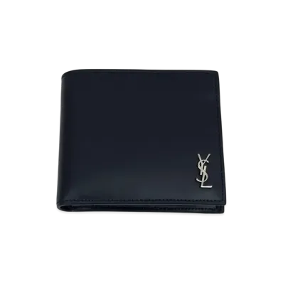 Saint Laurent Tiny Monogram East/West Wallet With Coin Purse In Grained Leather "Black"