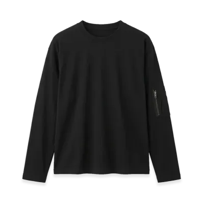 MM6 Maison Margiela Gabardine Pocket Long Sleeve T-Shirt "Black"