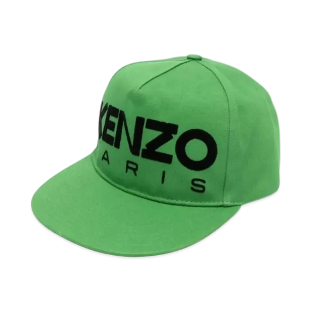 KENZO Square Oversize Logo Baseball Cap "Grass Green"