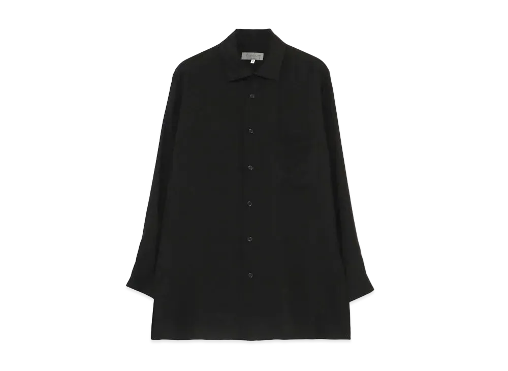 Yohji Yamamoto Pour Homme CELLULOSE LAWN STAND COLLAR BLOUSE "Black"