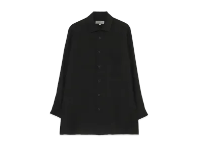 Yohji Yamamoto Pour Homme CELLULOSE LAWN STAND COLLAR BLOUSE "Black"