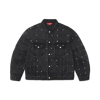 Supreme Studded Seam Denim Trucker Jacket "Black"