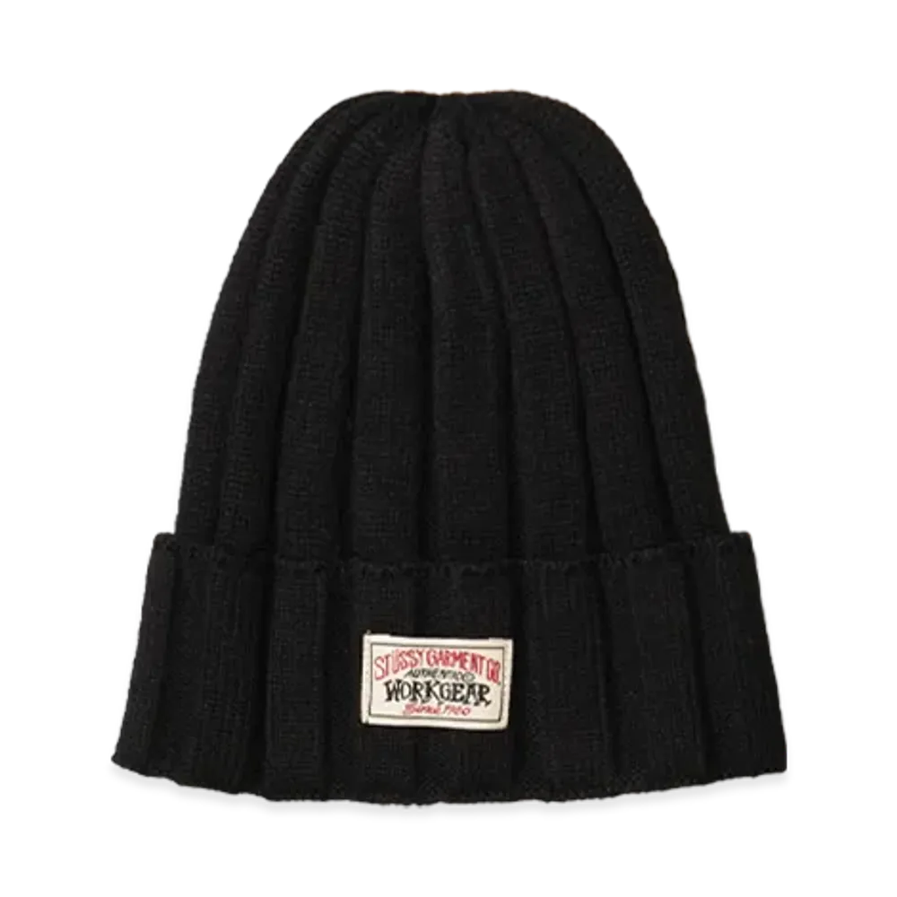 Stussy Cuff Beanie Workgear Patch "Black"