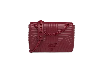 PRADA Diagramme Shoulder Bag "Wine Red"