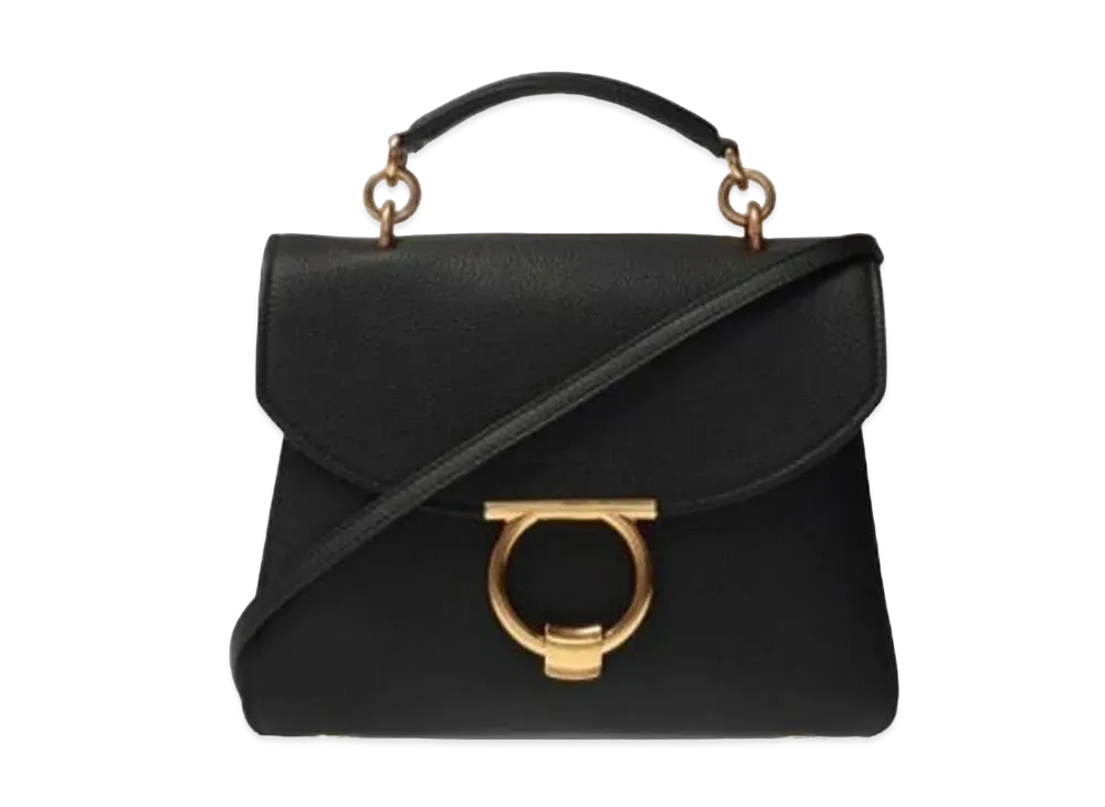 Salvatore Ferragamo Gancini Top Handle (S) "Black"