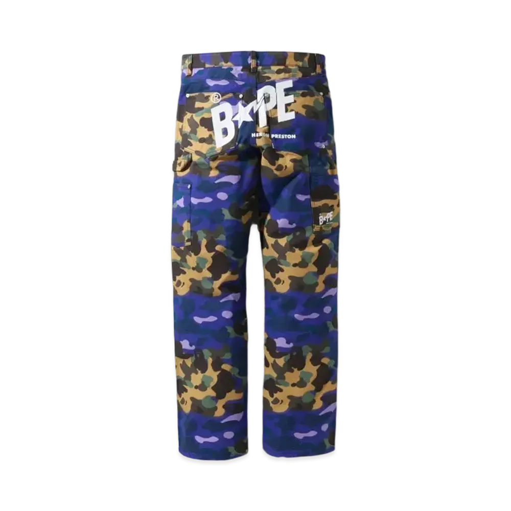 A BATHING APE X HERON PRESTON MIX 1ST CAMO DUCK PAINTER PANTS "Camo"