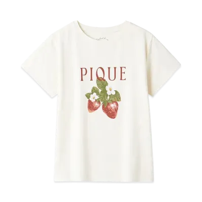 GELATO PIQUE Strawberry One Point T-Shirt "Off White"