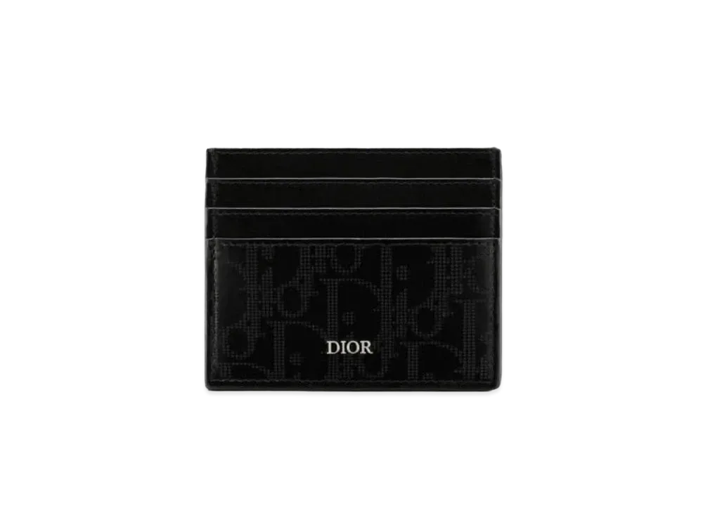 Dior Card Holder Dior Oblique Galaxy Leather "Black"