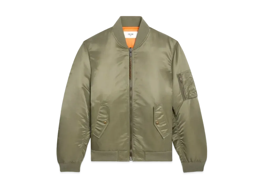 セリーヌ ルーズ ボンバージャケット / ナイロンツイル "カーキ" 2W426889O.02KK