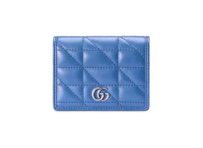 GUCCI GG Marmont Card Case Wallet "Blue"