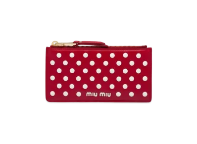 MIU MIU Nappa Leather Pouch Wallet "Red/White"