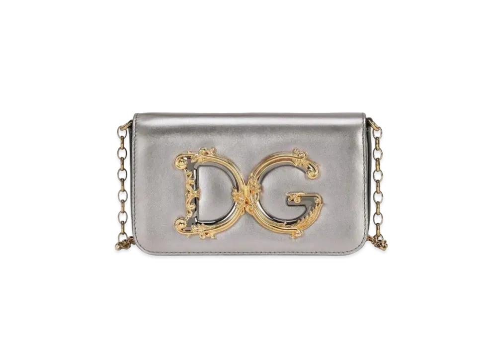 Dolce&Gabbana DG Girls Clutch Mold Lenapa Leather "Silver"
