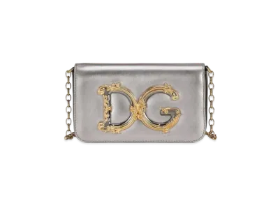 Dolce&Gabbana DG Girls Clutch Mold Lenapa Leather "Silver"