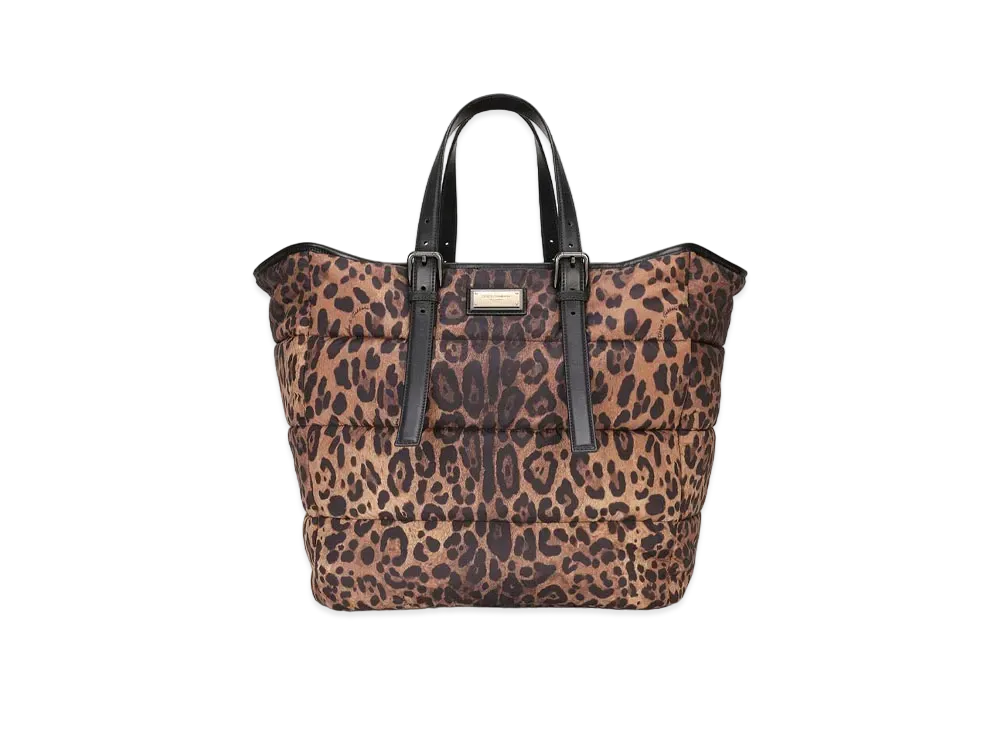 Dolce&Gabbana Sicily Shopping Bag Quilted Nylon Leopard Print "Leopard"